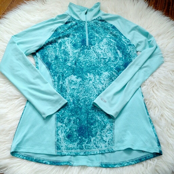 Champion Aqua Blue 1/4 Zip Pullover Run Small - Picture 1 of 7